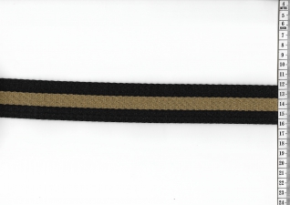 R Strap Stripe Gurtband Schwarz Gold