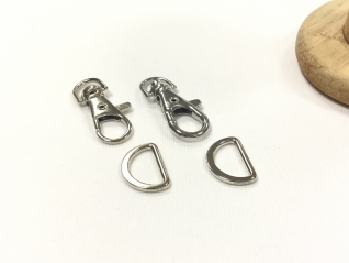 Karabiner D-Ring Set 2 Silber