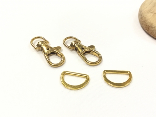 Karabiner D-Ring Set Gold