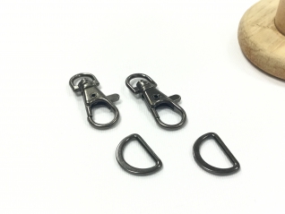 Karabiner D-Ring Set Schwarz