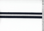 R Baumwoll Gurtband Dunkelblau/Creme Streifen