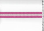 R Baumwoll Gurtband Pink/Creme Streifen