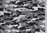 R Baumwoll Poplin Camouflage Schwarz Grau
