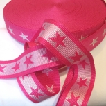 R Gurtband 4cm Pink/Sterne Wei