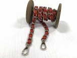 Taschenkette Silber mit Kunstlederband Rot